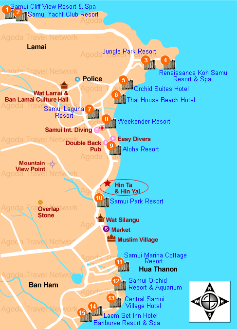 Koh Samui Lamai Beach Map - LamaiBeachMap49AB